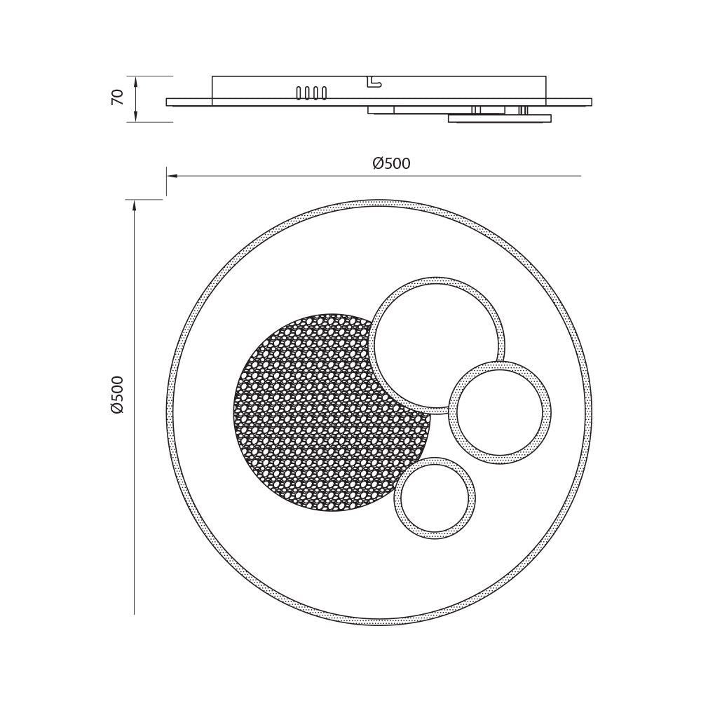 МУЛТИФУНКЦИОНАЛНА LED ПЛАФОНИЕРА С ДИСТАНЦИОННО ALIS LED ∙ 64W ∙ CCT ∙ 3000-6000K / 005173