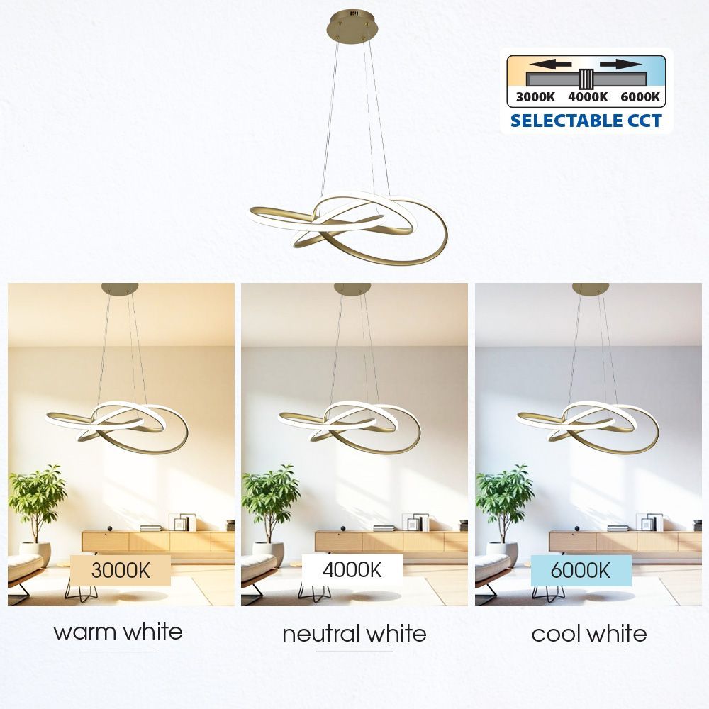 LED ПОЛИЛЕЙ MAREA LED ∙ 60W ∙ ЗЛАТО ∙ CCT-SWITCH ∙ 3000-4000-6000K / 005174