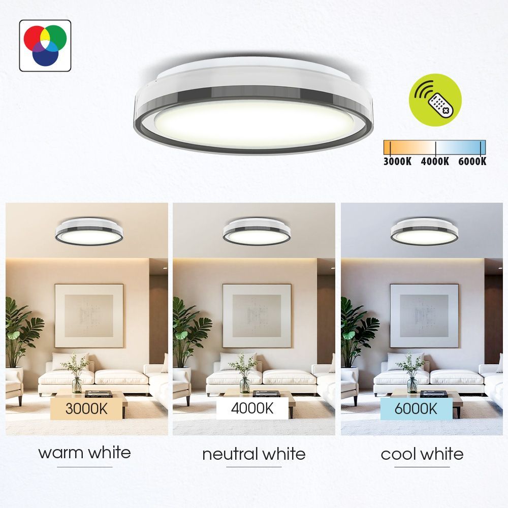 LED ПЛАФОНИЕРА С ДИСТАНЦИОННО УПРАВЛЕНИЕ PLEADA LED ∙ 36W ∙ RGB ∙ 3000-6000K / 004815