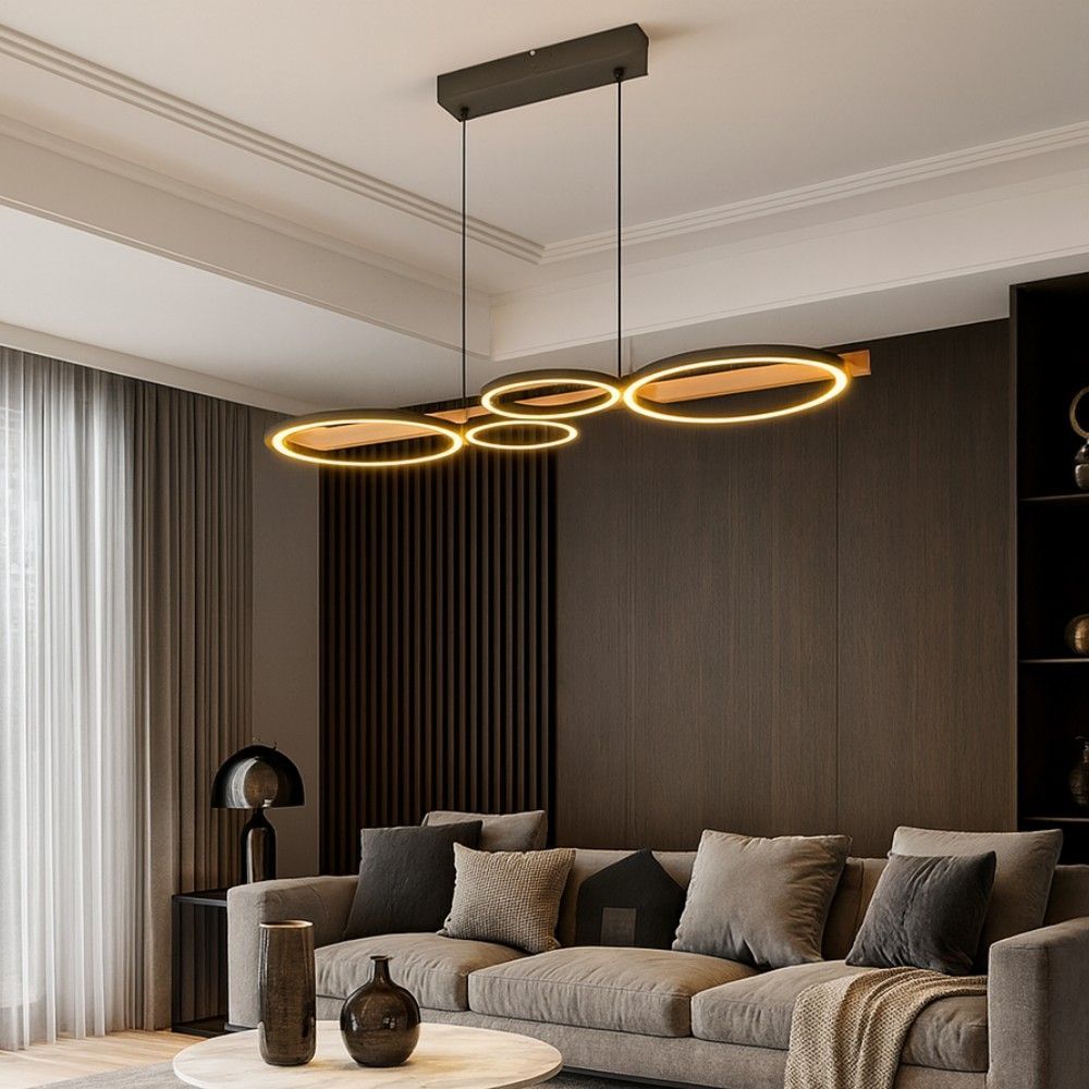 LED ПОЛИЛЕЙ MATTEO-P LED ∙ 38W ∙ ЧЕРНО+ДЪРВО ∙ CCT ∙ 3000-4000-6400K /005160