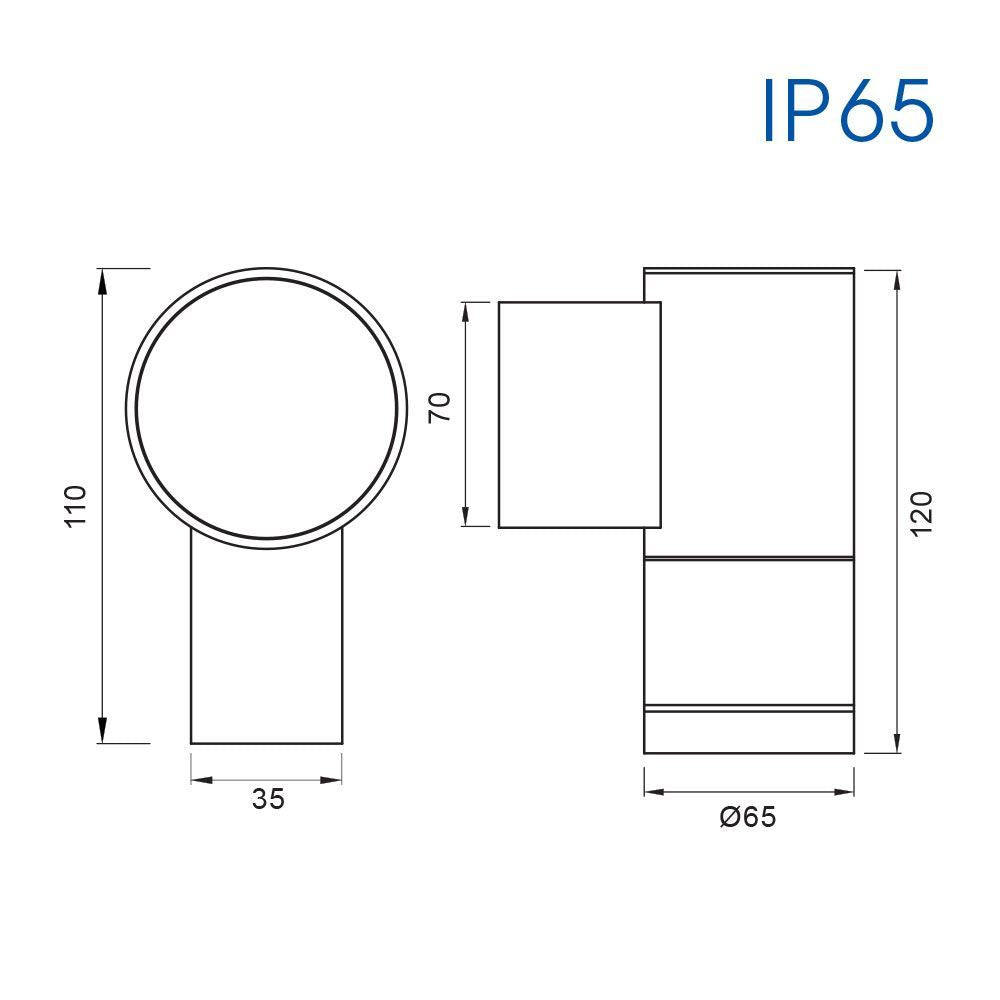 ФАСАДЕН АПЛИК BERGAMO ∙ ЕДИНИЧЕН ∙ 1XGU10 ∙ ЧЕРНО ∙ IP65 / 004971