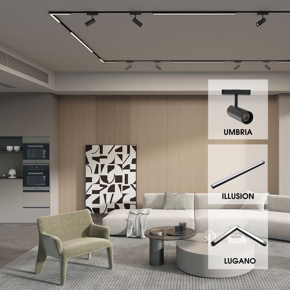 SLIM25 Магнитно LED осветително тяло ILLUSION LED ∙ 24W ∙ Черен ∙ 4000K / 004903