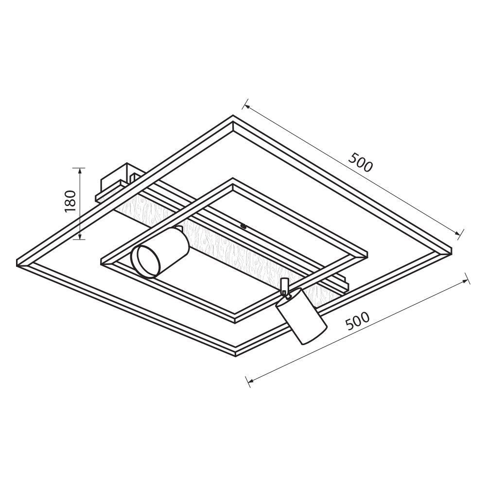 LED ПЛАФОН CAMPO LED ∙ 36W ∙ ЧЕРНО/БЯЛО+ДЪРВО ∙ CCT-SWITCH ∙ 3000-4000-6400K / 005165