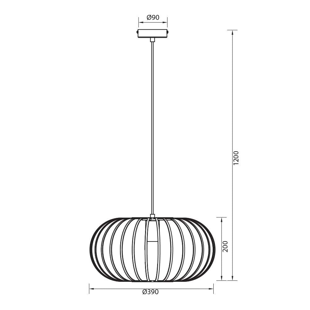 Полилей LAYLA ∙ SSP964-1H ∙ 1xE27 ∙ метал+PVC ∙ кафявo / 005284