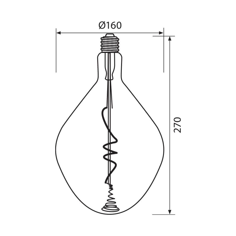 LED филамент лампа FLICK ART LED ∙ WDA160 ∙ 5W ∙ 130lm ∙ E27 ∙ 2200K / 004184