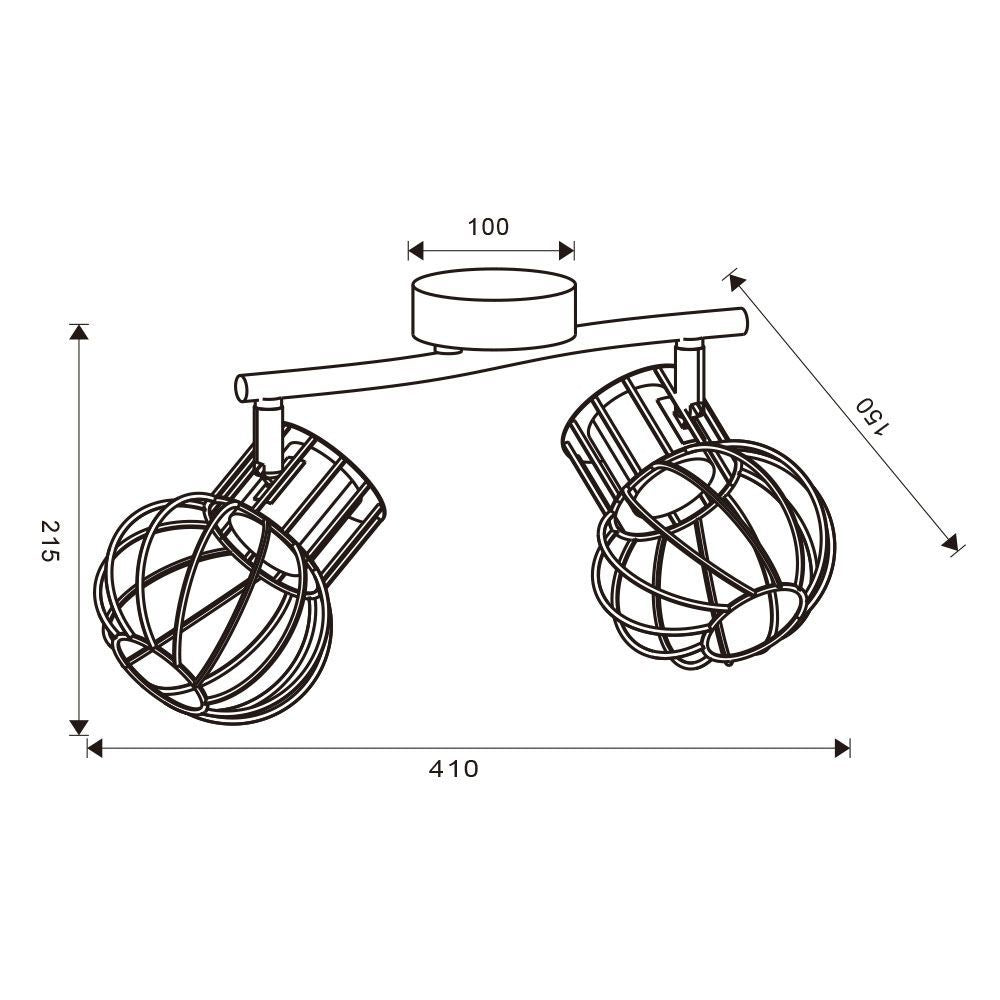 ЛИНЕЕН СПОТ MAYA ∙ SP778 ∙ 2XE14 ∙ ЧЕРЕН / 005031