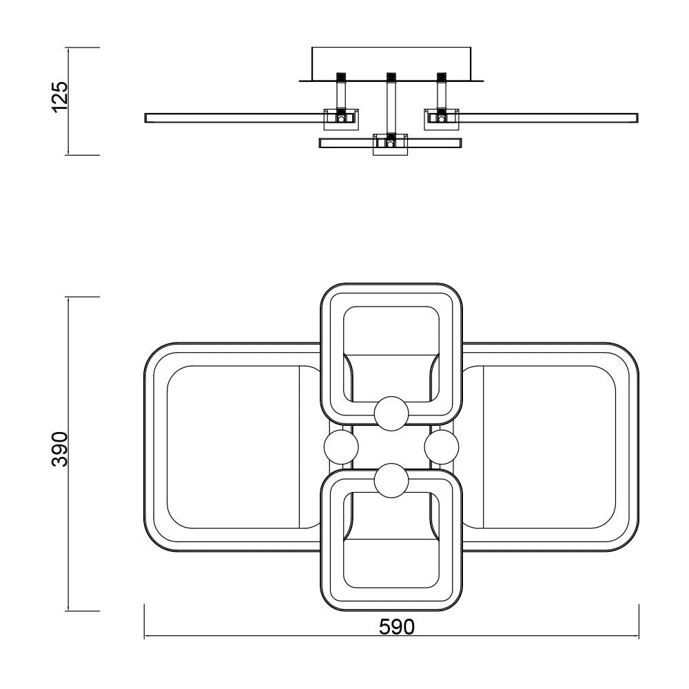 МУЛТИФУНКЦИОНАЛНА LED ПЛАФОНИЕРА METRO LED ∙ 74W / 004604