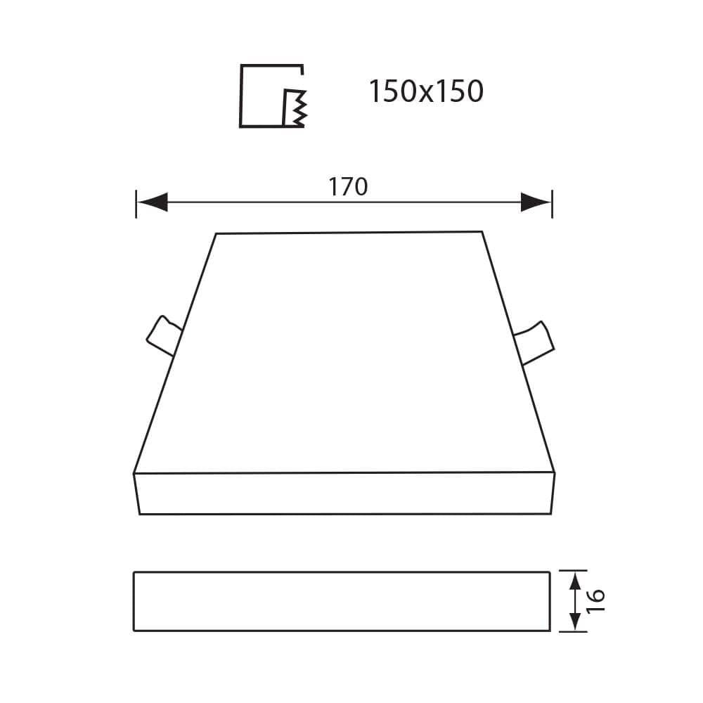 LED ПАНЕЛ QUADRA LED ∙ 24W ∙ 2400LM ∙ БЯЛ ∙ 4000K / 004284