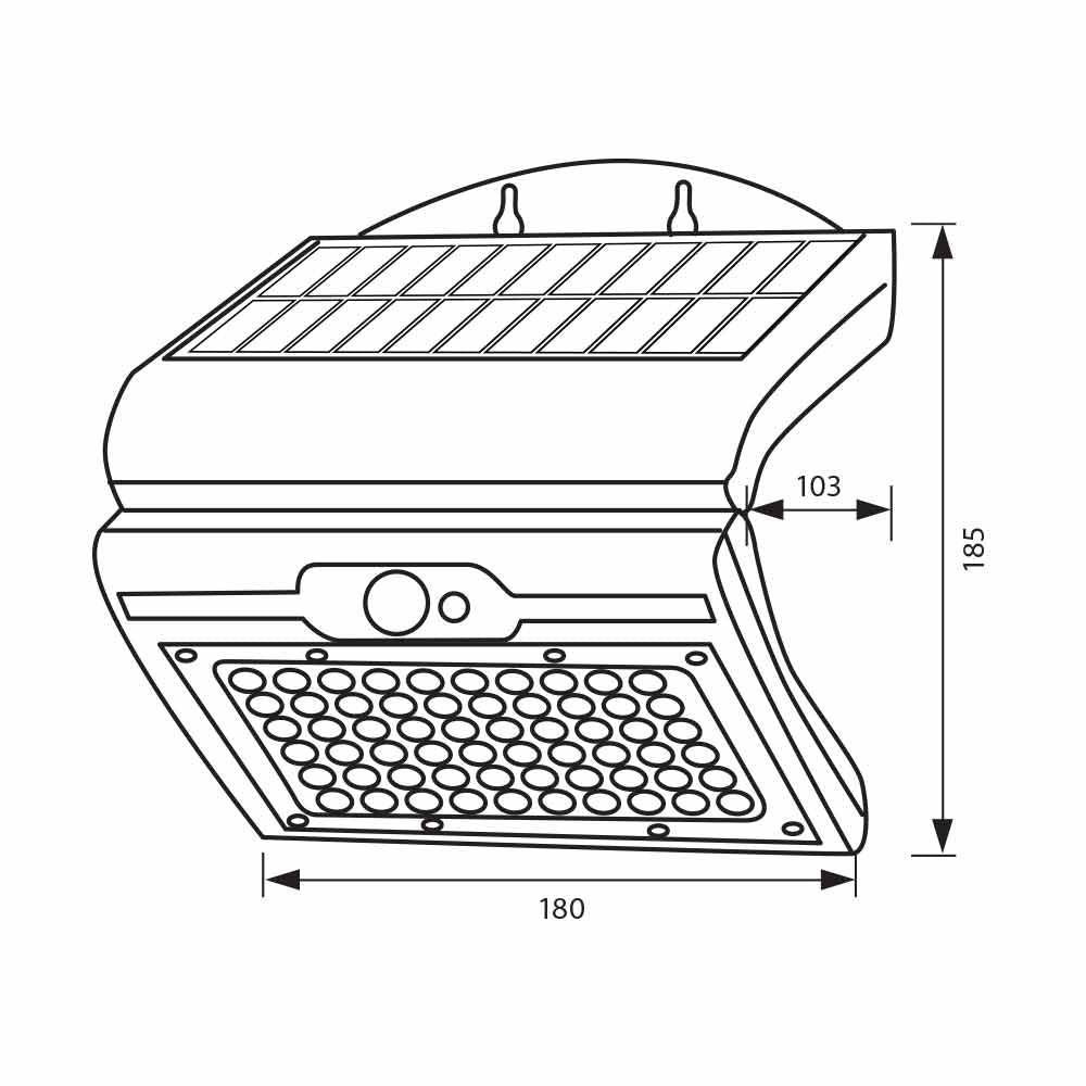 СОЛАРЕН LED АПЛИК СЪС СЕНЗОР FOLD SOLAR LED ∙ 4W ∙ 300LM ∙ PIR ∙ 4000K ∙ IP44 / 004726