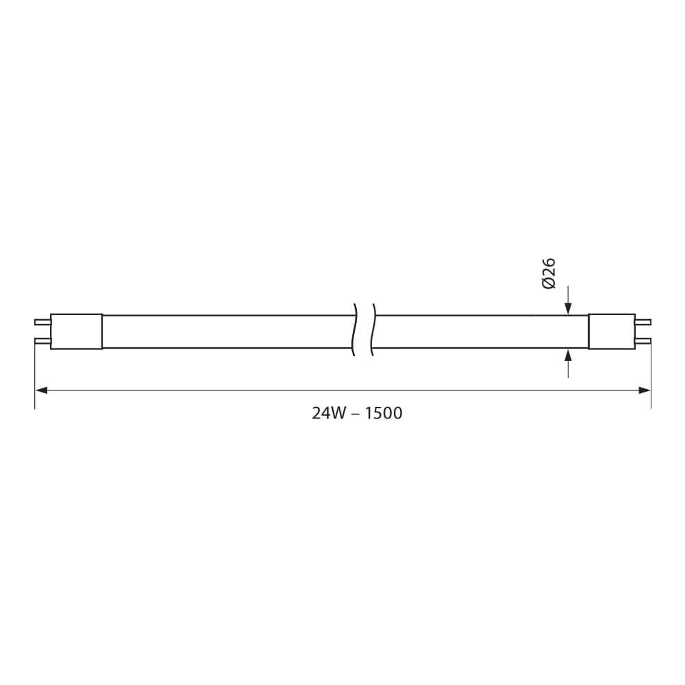 LED ТРЪБА ROYAL LED ∙ 24W ∙ 1900LM ∙ T8 ∙ 1500MM ∙ G13 ∙ 4000K / 004039