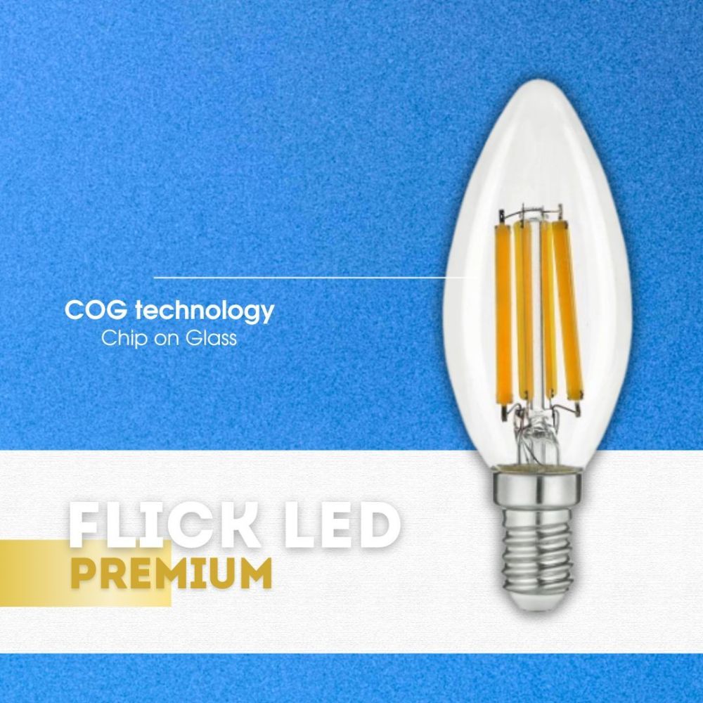 LED филамент лампа FLICK LED PREMIUM ∙ BF35 ∙ 7W ∙ 960lm ∙ E14 ∙ 3000K / 004965
