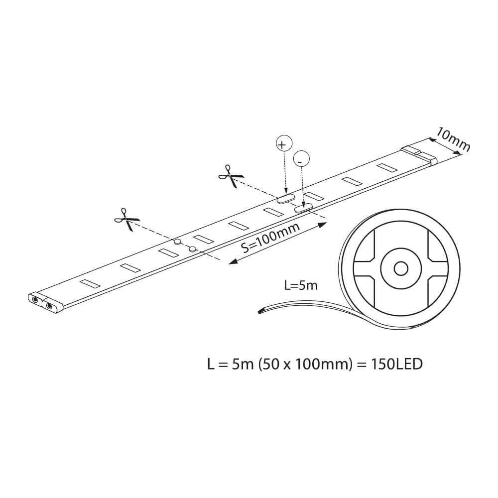 LED ЛЕНТА RGB MEGA LED ∙ 30 SMD5050 ∙ 5М / 003591