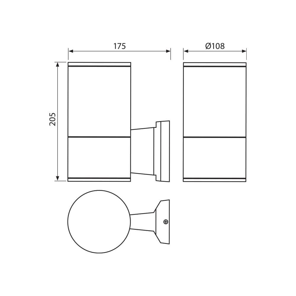 АПЛИК YORK ∙ 1 X E27 ∙ СИВ ∙ IP44 / 004266