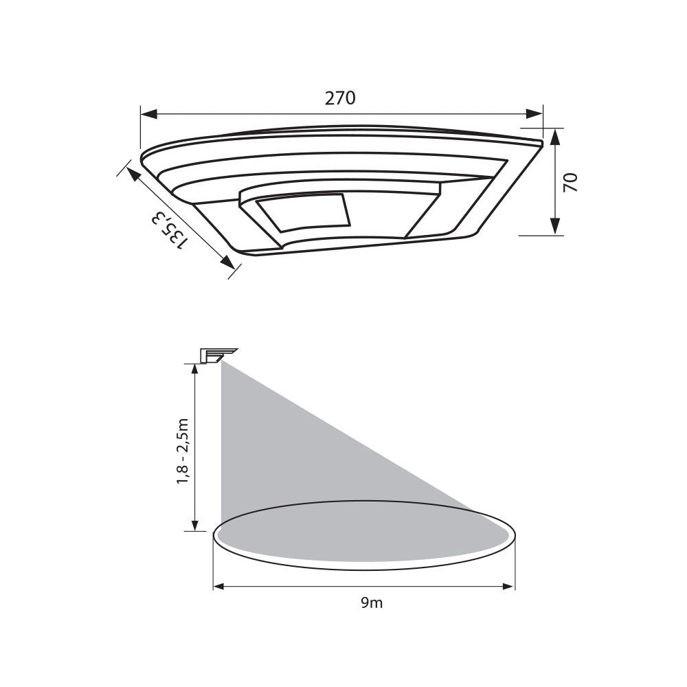 LED АПЛИК СЪС СЕНЗОР ЗА ДВИЖЕНИЕ LUNAR LED ∙ 10W ∙ SR12 ∙ IP54 / 004338