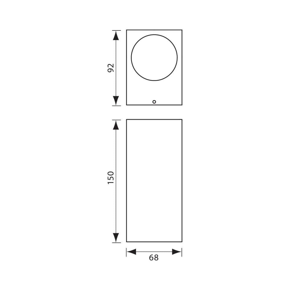 ФАСАДНО ОСВЕТИТЕЛНО ТЯЛО PORTO/SQ ∙ 2 X GU10 ∙ ЧЕРЕН ∙ IP44 / 004249