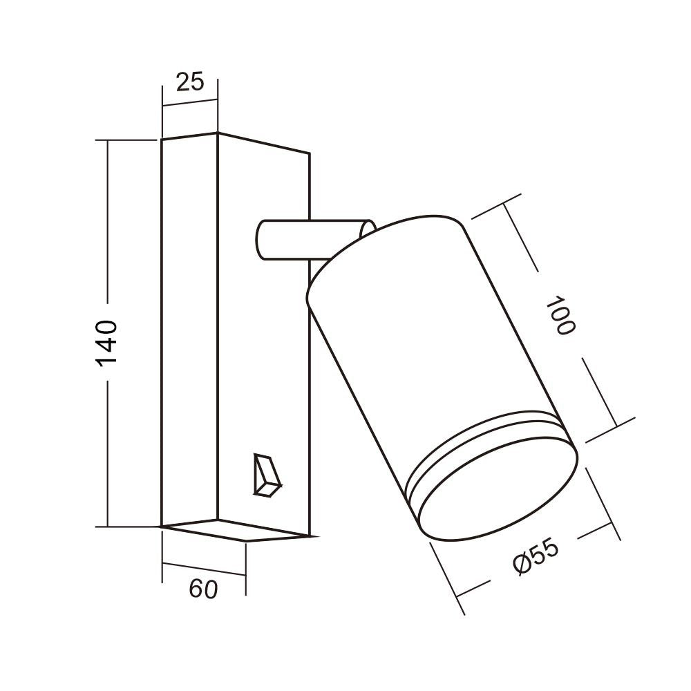 СПОТ ЗА СТЕНА С ПРЕКЪСВАЧ KING ∙ SP718 ∙ БЯЛ / 004576