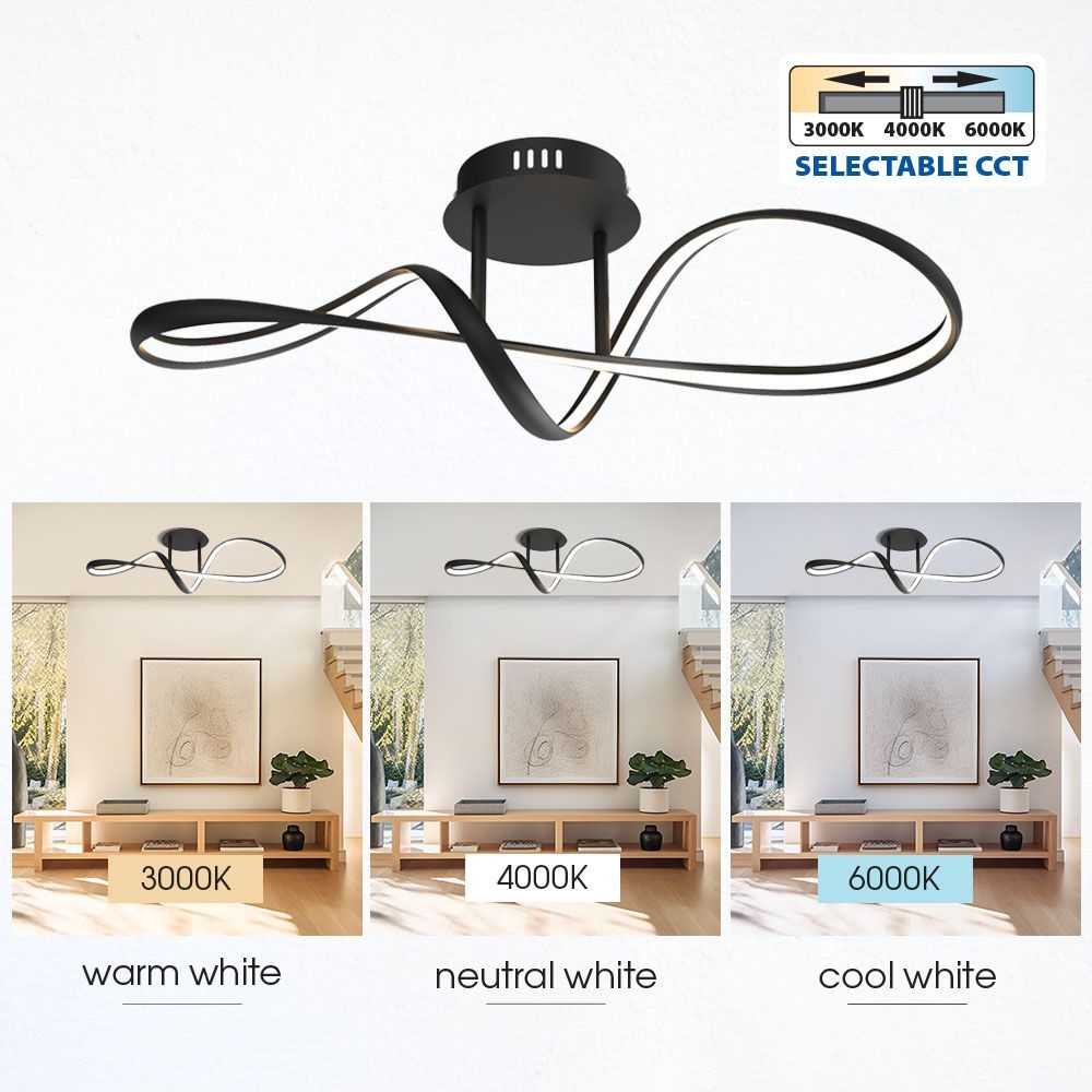 LED ПЛАФОН ETERNITY LED ∙ 36W ∙ ЧЕРНО ∙ CCT-SWITCH ∙ 3000-4000-6000K / 004863