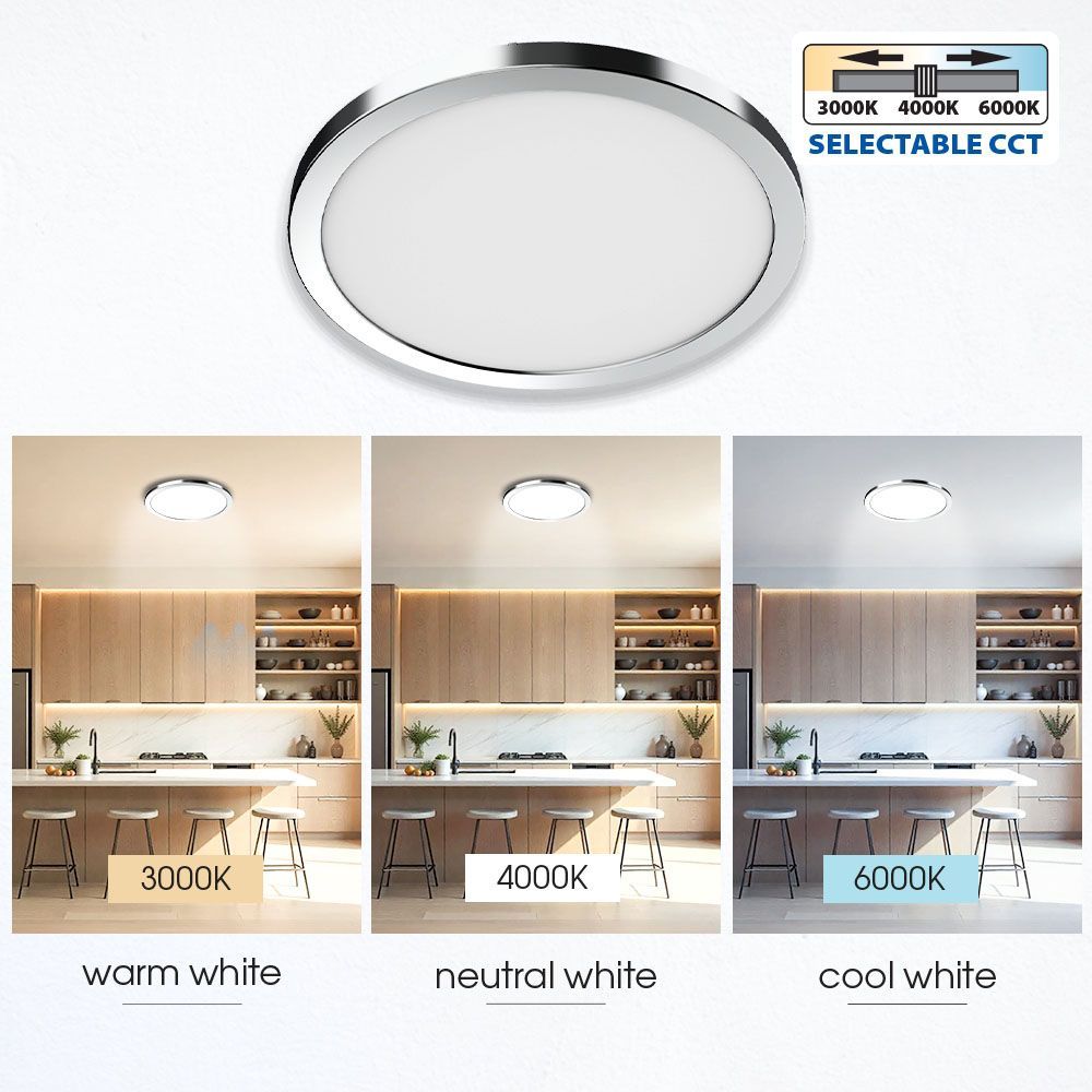 LED ПЛАФОНИЕРА NEBULA LED ∙ 12W-18W-24W ∙ ХРОМ ∙ CCT-SWITCH ∙ 3000K-4000K-6000K / 004814