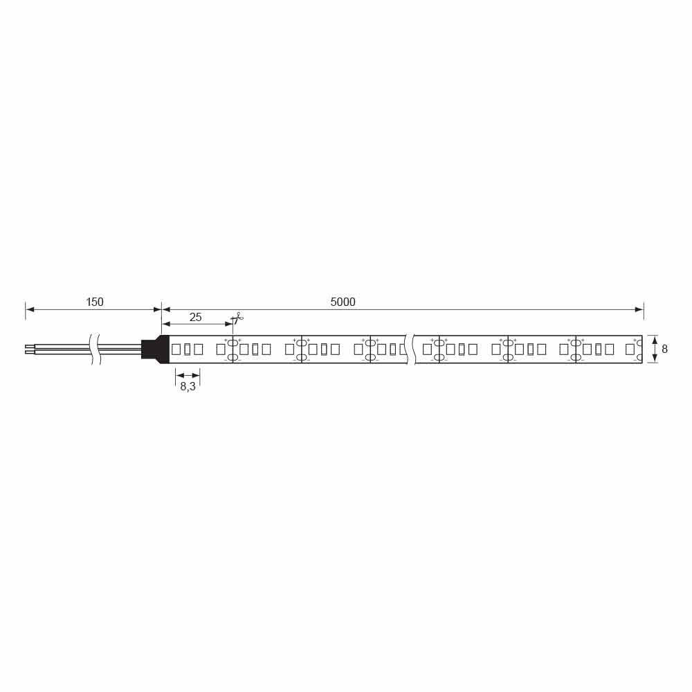 LED ЛЕНТА BAND LED 9.6w/m ∙ 120 SMD2835 ∙ 2700K ∙ 5М / 004441