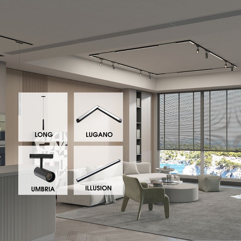 SLIM25 МАГНИТЕН LED ЪГЪЛ LUGANO LED ∙ 24W ∙ ЧЕРЕН ∙ 3000K / 004930