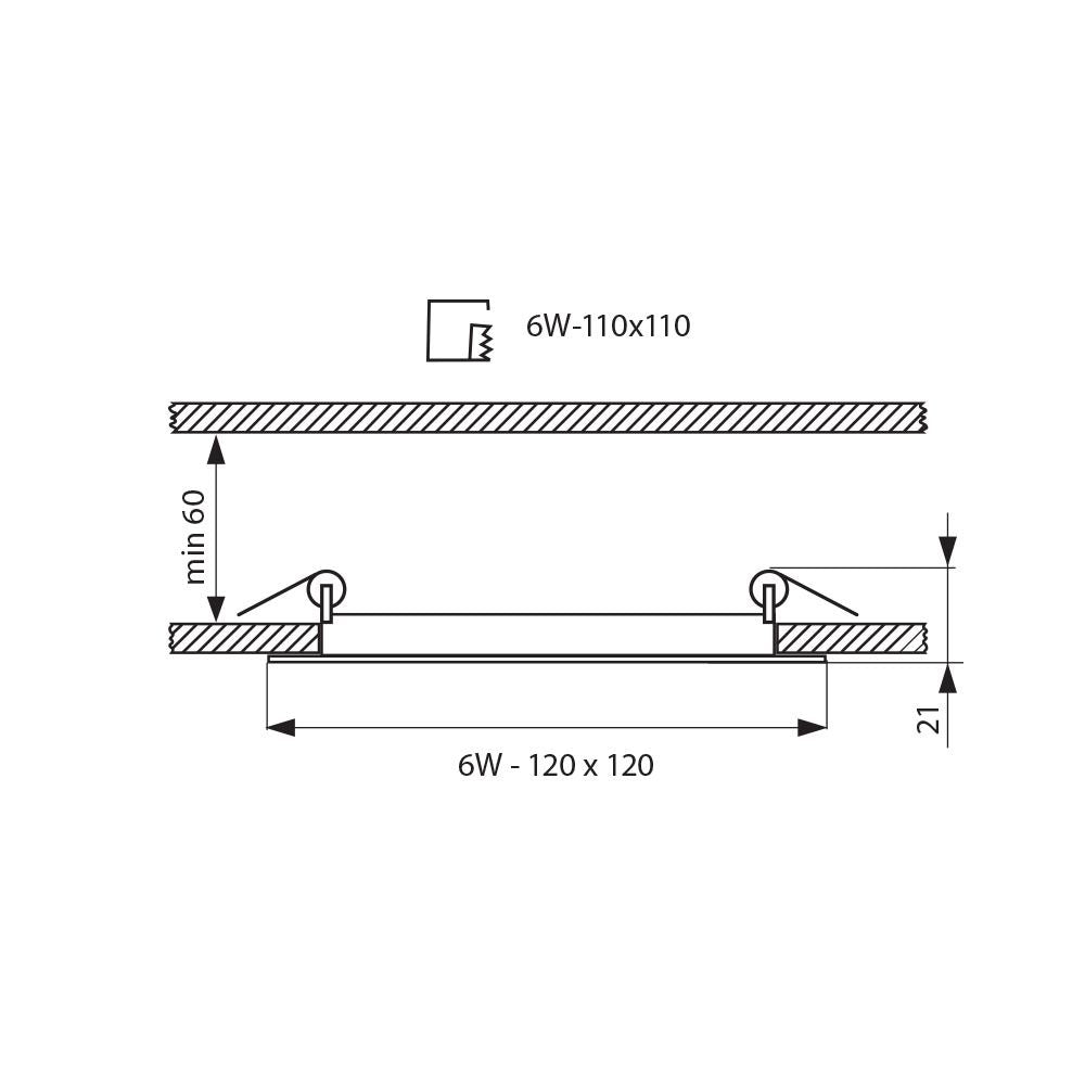 LED ПАНЕЛ GRID LED ∙ 6W ∙ 400LM ∙ БЯЛ ∙ 4000K / 003394