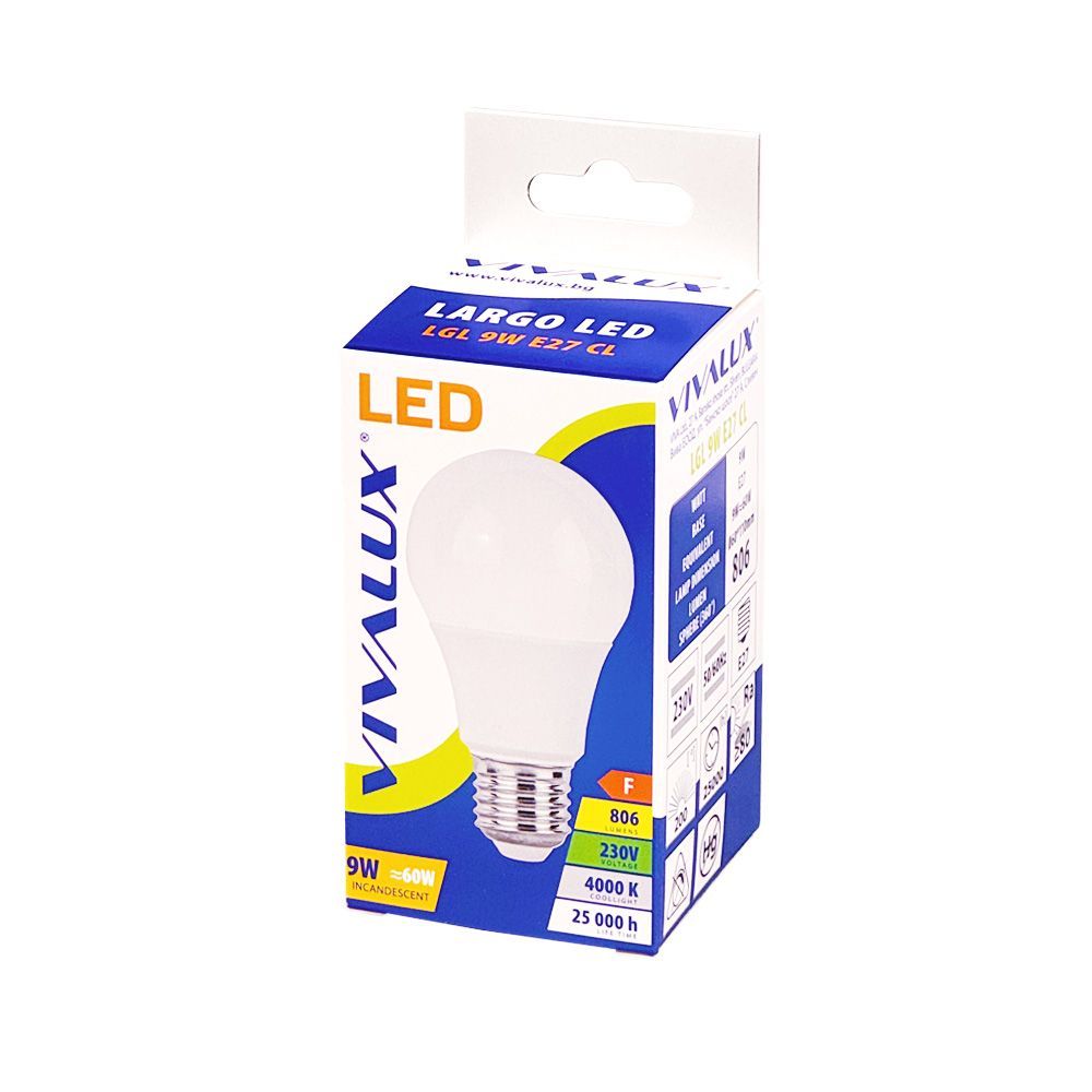 LED ЛАМПА LARGO LED ∙ 9W ∙ 806LM ∙ E27 ∙ 4000K / 004294