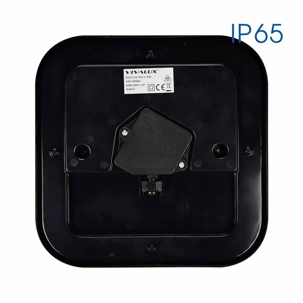 LED ПЛАФОНИЕРА DOLCE/SQ LED ∙ 15W ∙ ЧЕРЕН ∙ 4000K ∙ IP65 / 004750