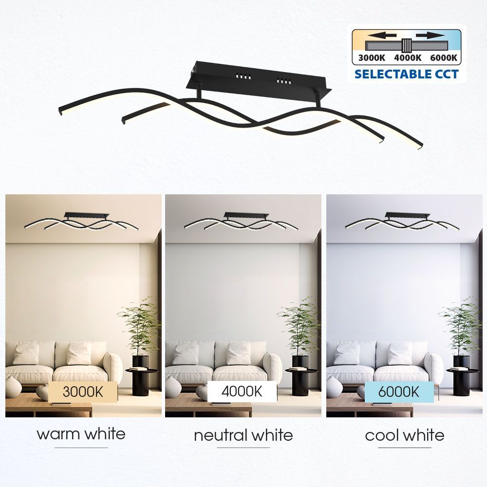 LED ПЛАФОН SOLUT LED ∙ 27W ∙ ЧЕРНО ∙ CCT-SWITCH ∙ 3000-4000-6000K / 004859