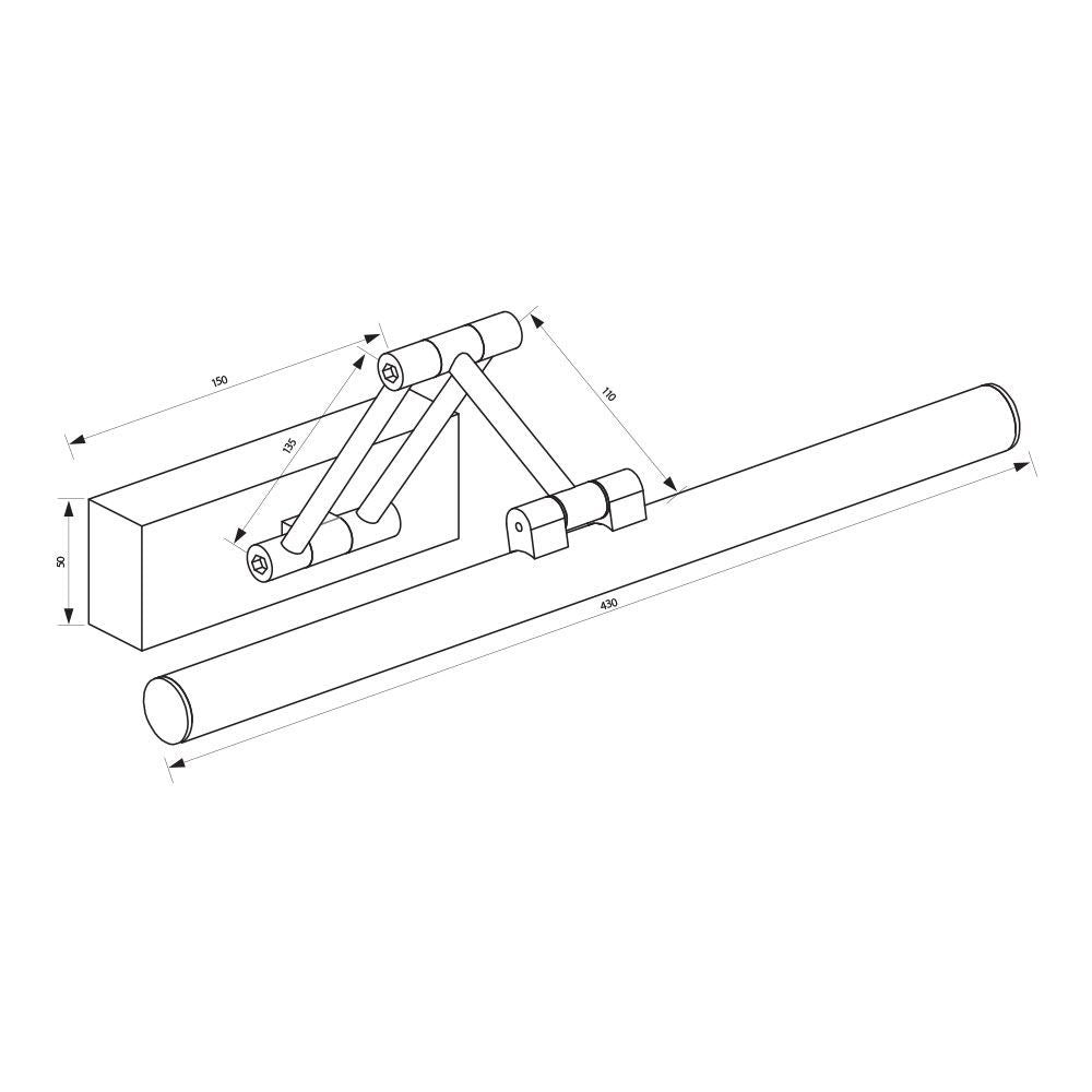 LED ТЯЛО ЗА БАНЯ RIMINI LED ∙ 9W ∙ 4000K ∙ ХРОМ / 005060