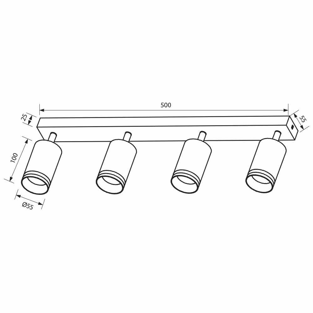 ЛИНЕЕН СПОТ ЗА ТАВАН SP734-4L BK KING ∙ ЧЕРЕН ∙ 4XGU10 / 004798