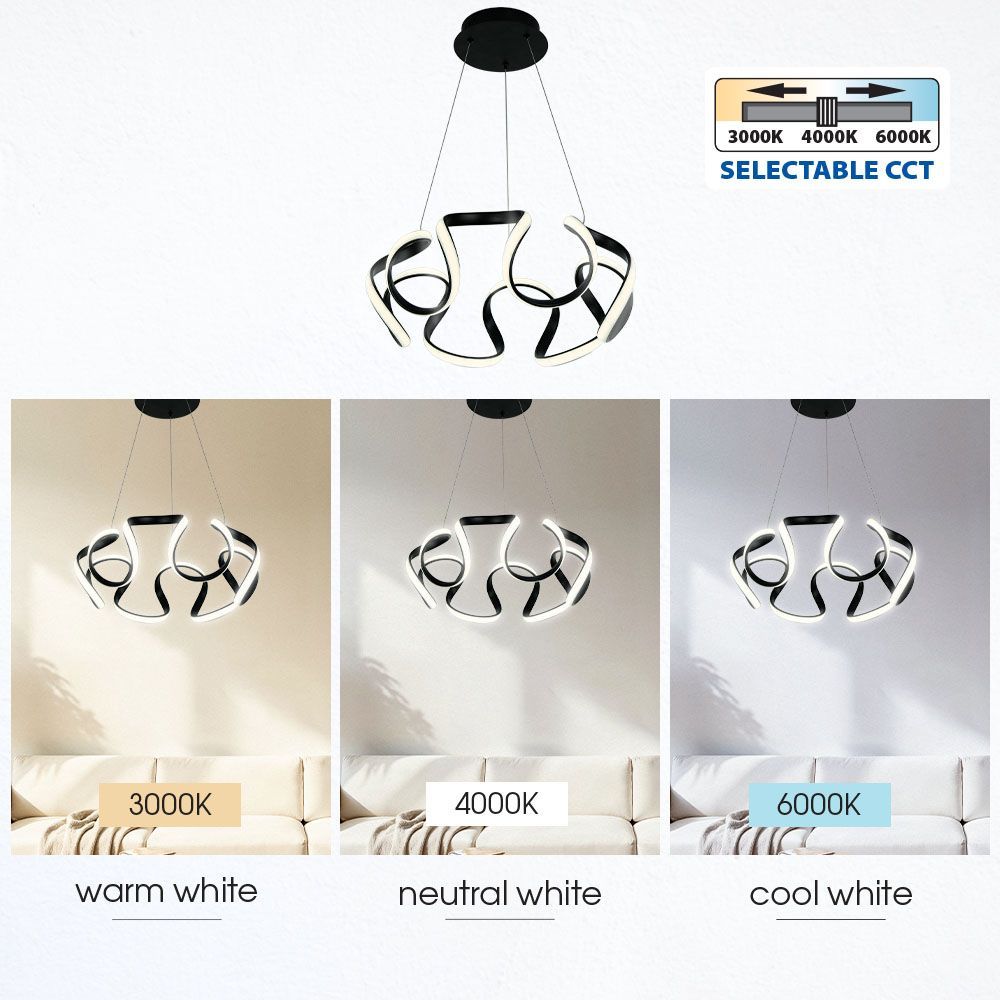 LED ПОЛИЛЕЙ MEANDRA-P LED ∙ 54W ∙ ЧЕРЕН ∙ CCT-SWITCH ∙ 3000-4000-6000K / 005166