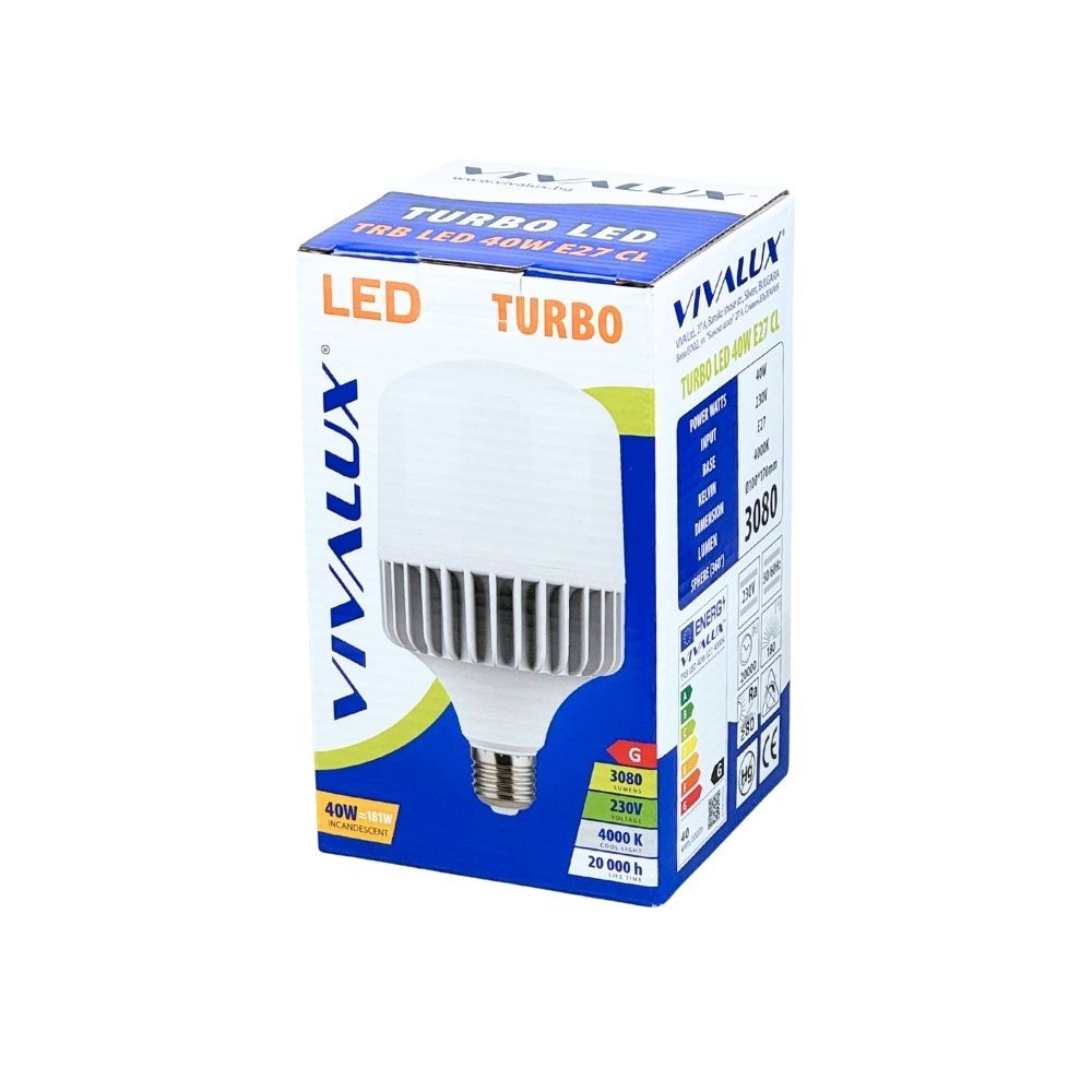 LED ЛАМПА TURBO LED ∙ 40W ∙ 3080LM ∙ E27 ∙ 4000K / 003698