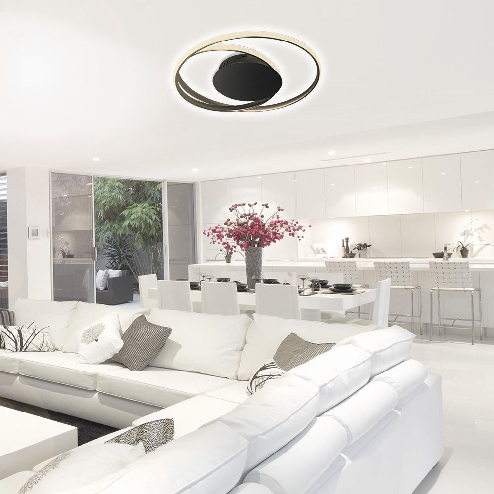 LED ПЛАФОНИЕРА ODEON LED ∙ 38W ∙ 1840LM ∙ ЧЕРЕН ∙ CCT-SWITCH ∙ 3000K-4000K-6400K / 004610