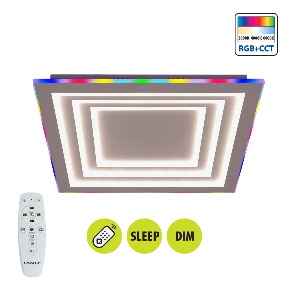 МУЛТИФУНКЦИОНАЛНА LED ПЛАФОНИЕРА С ДИСТАНЦИОННО DAKOTA ∙ 102W ∙ RGB+CCT ∙ 3000-6000K / 005171