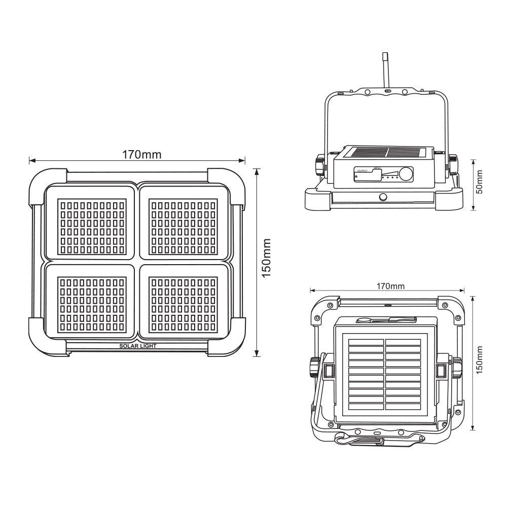 СОЛАРНА LED РАБОТНА ЛАМПА ZEIN SOLAR LED / 004849