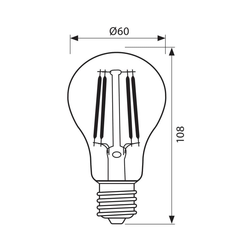 LED филамент лампа FLICK VINTAGE LED ∙ AFV60 ∙ 4W ∙ 400lm ∙ E27 ∙ 2700K / 004086