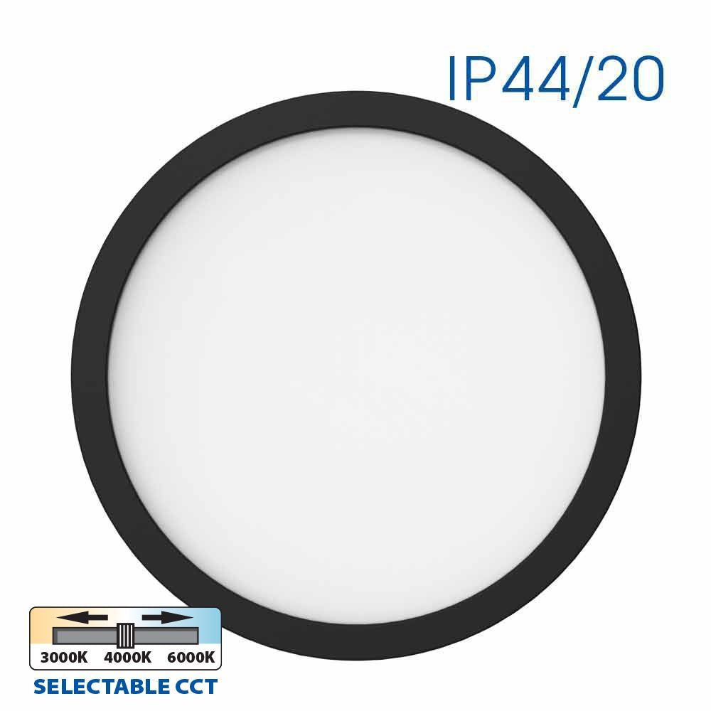 LED ПЛАФОНИЕРА NEBULA LED ∙ 12W-18W-24W ∙ ЧЕРЕН ∙ CCT-SWITCH ∙ 3000K-4000K-6000K / 004813