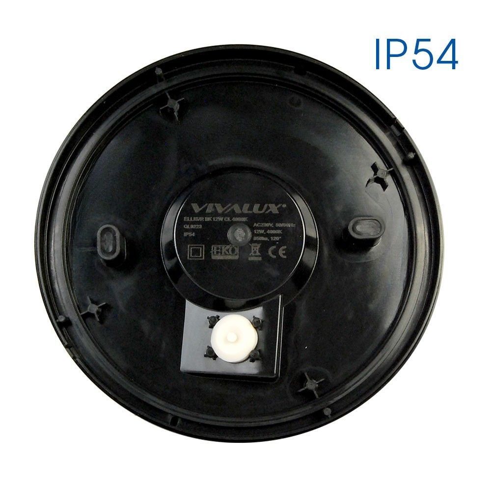 LED ПЛАФОНИЕРА ELLIS/R LED ∙ 12W ∙ ЧЕРЕН ∙ 4000K ∙ IP54 / 004007