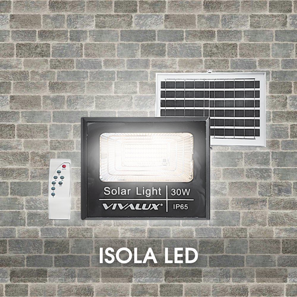 LED ПРОЖЕКТОР СЪС СОЛАРЕН ПАНЕЛ ISOLA LED ∙ 30W ∙ 350LM ∙ 6400K ∙ IP65 / 004473