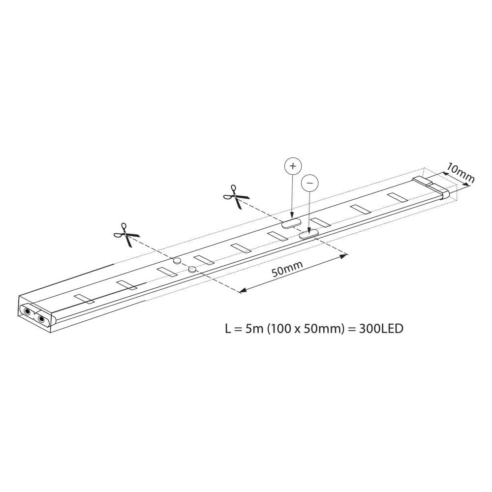 LED ЛЕНТA MEGA LED ∙ SMD 5050 ∙ 6400K ∙ 5М / 003588