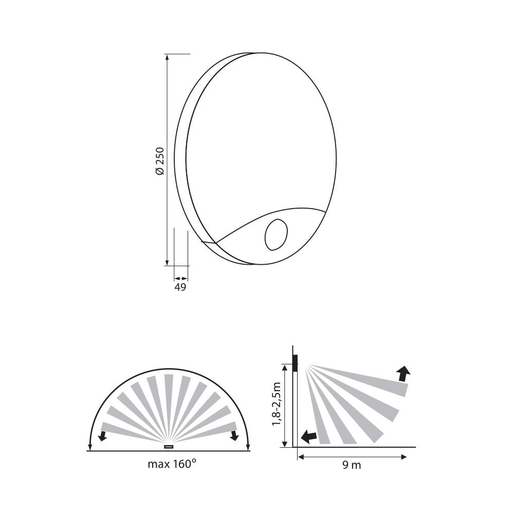 LED АПЛИК СЪС СЕНЗОР ЗА ДВИЖЕНИЕ LIMA LED 10W SR16 ∙ БЯЛ ∙ IP44 / 003886