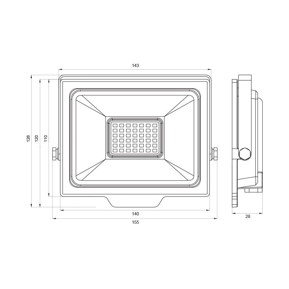 LED ПРОЖЕКТОР RICH LED ∙ 30W ∙ ЧЕРЕН ∙ 6400K / 004533