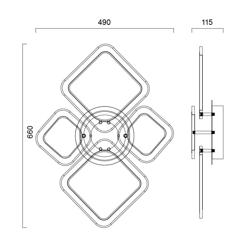 МУЛТИФУНКЦИОНАЛНА LED ПЛАФОНИЕРА RUBY LED ∙ 55W / 004606