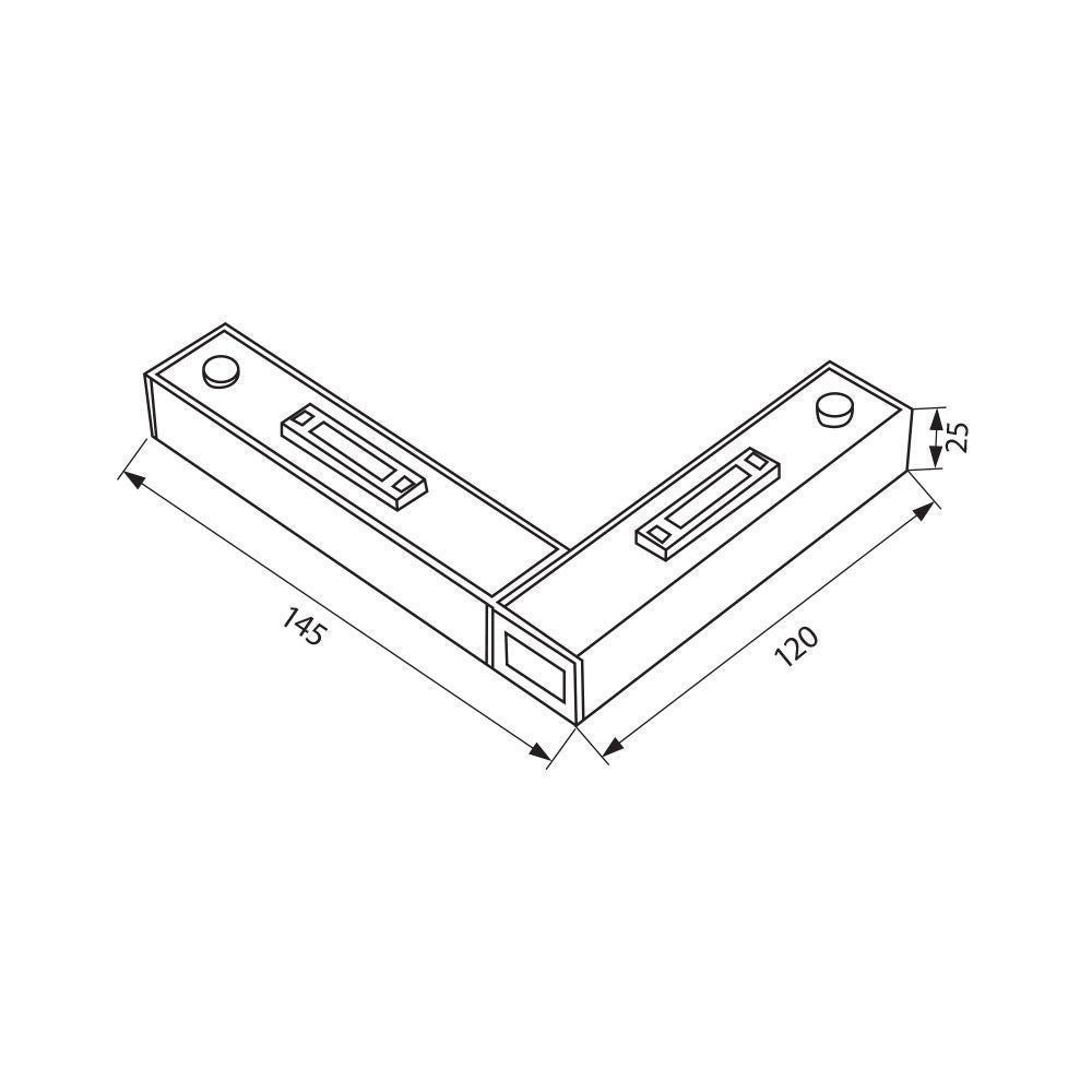 SLIM25 ЕЛЕКТРИЧЕСКИ КОНЕКТОР 90° S-TRACK ∙ ЧЕРЕН / 004946