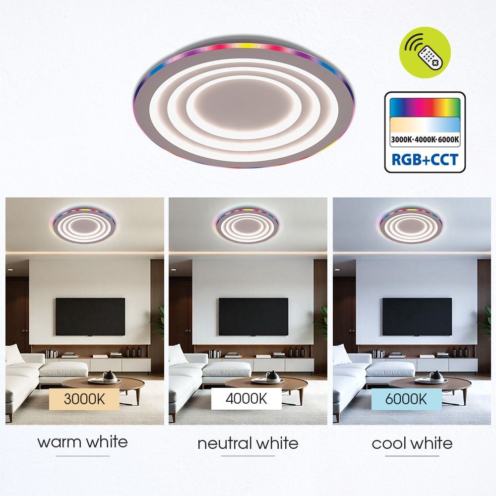 МУЛТИФУНКЦИОНАЛНА LED ПЛАФОНИЕРА С ДИСТАНЦИОННО DALIA LED ∙ 80W ∙ RGB+CCT ∙ 3000-6000K / 005170