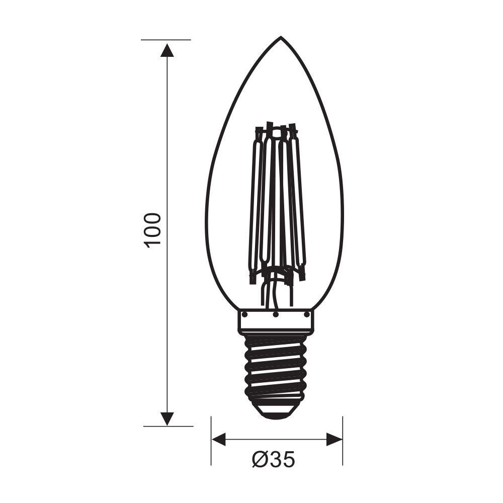 LED филамент лампа FLICK LED PREMIUM ∙ BF35 ∙ 7W ∙ 960lm ∙ E14 ∙ 3000K / 004965