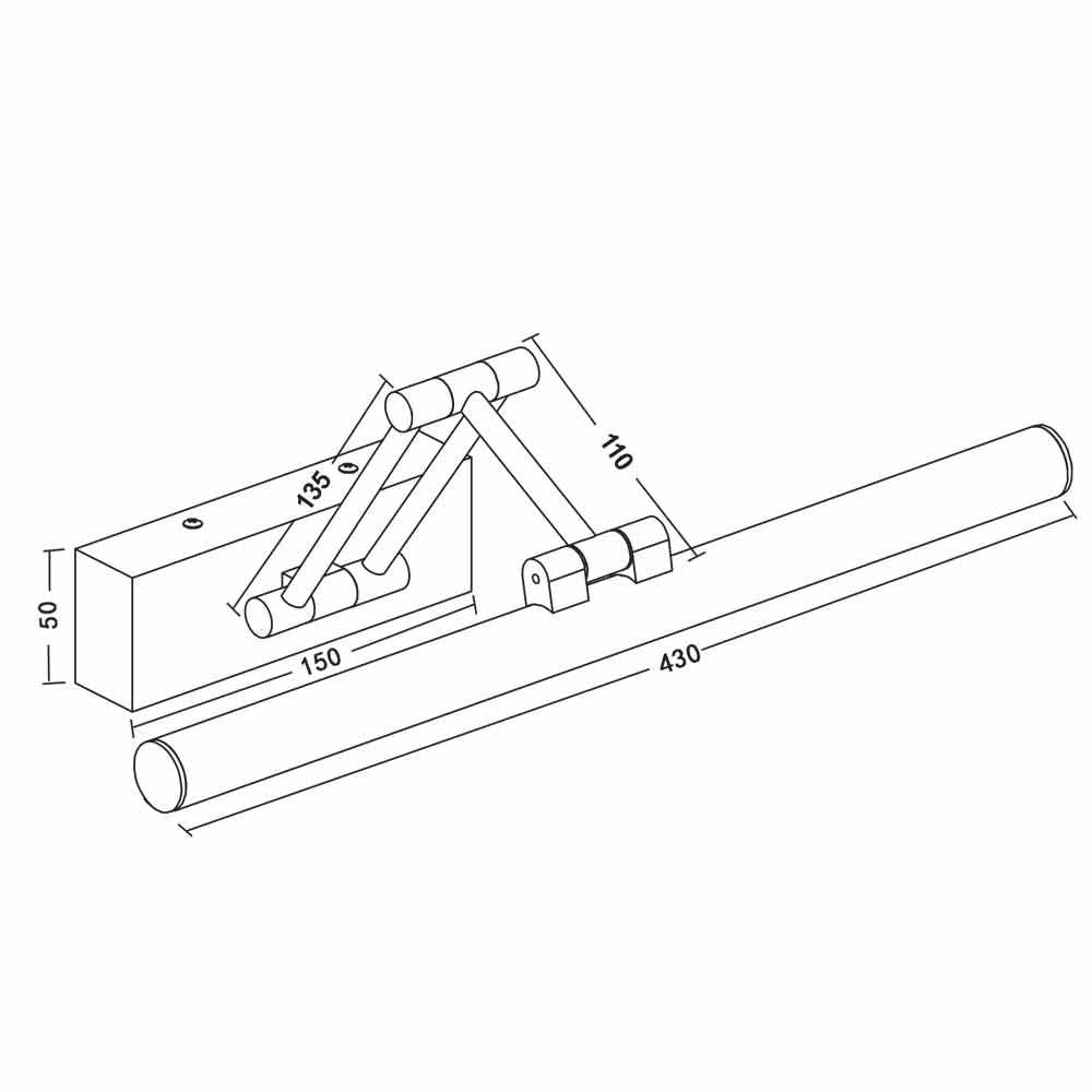 LED ТЯЛО ЗА ОГЛЕДАЛО / КАРТИНА RIMINI LED ∙ 9W ∙ 4000K ∙ ЧЕРЕН / 004724