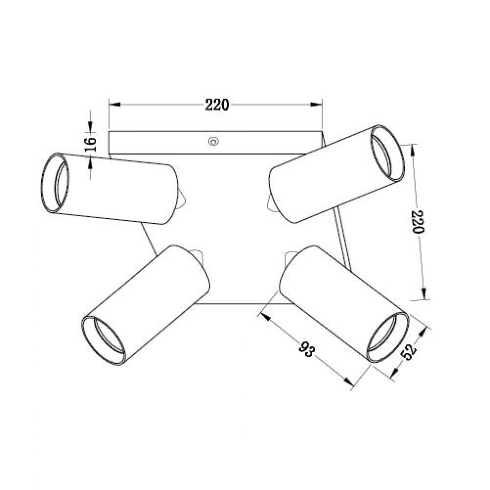Квадратен спот за таван SP714-4SQ LUX ∙ 4xGU10