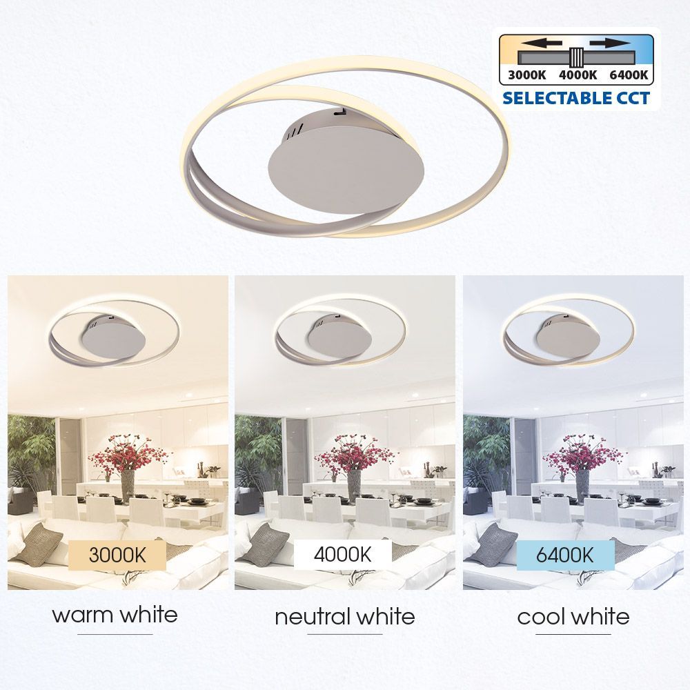 LED ПЛАФОНИЕРА ODEON LED ∙ 38W ∙ 2405LM ∙ САТЕНИРАН НИКЕЛ ∙ CCT-SWITCH ∙ 3000K-4000K-6400K / 004609