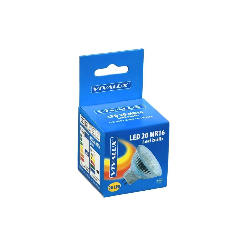 LED ЛАМПА LED20 ∙ MR16 ∙ 1.5W ∙ 12V ∙ G5.3 ∙ ЗЕЛЕНА / 000131